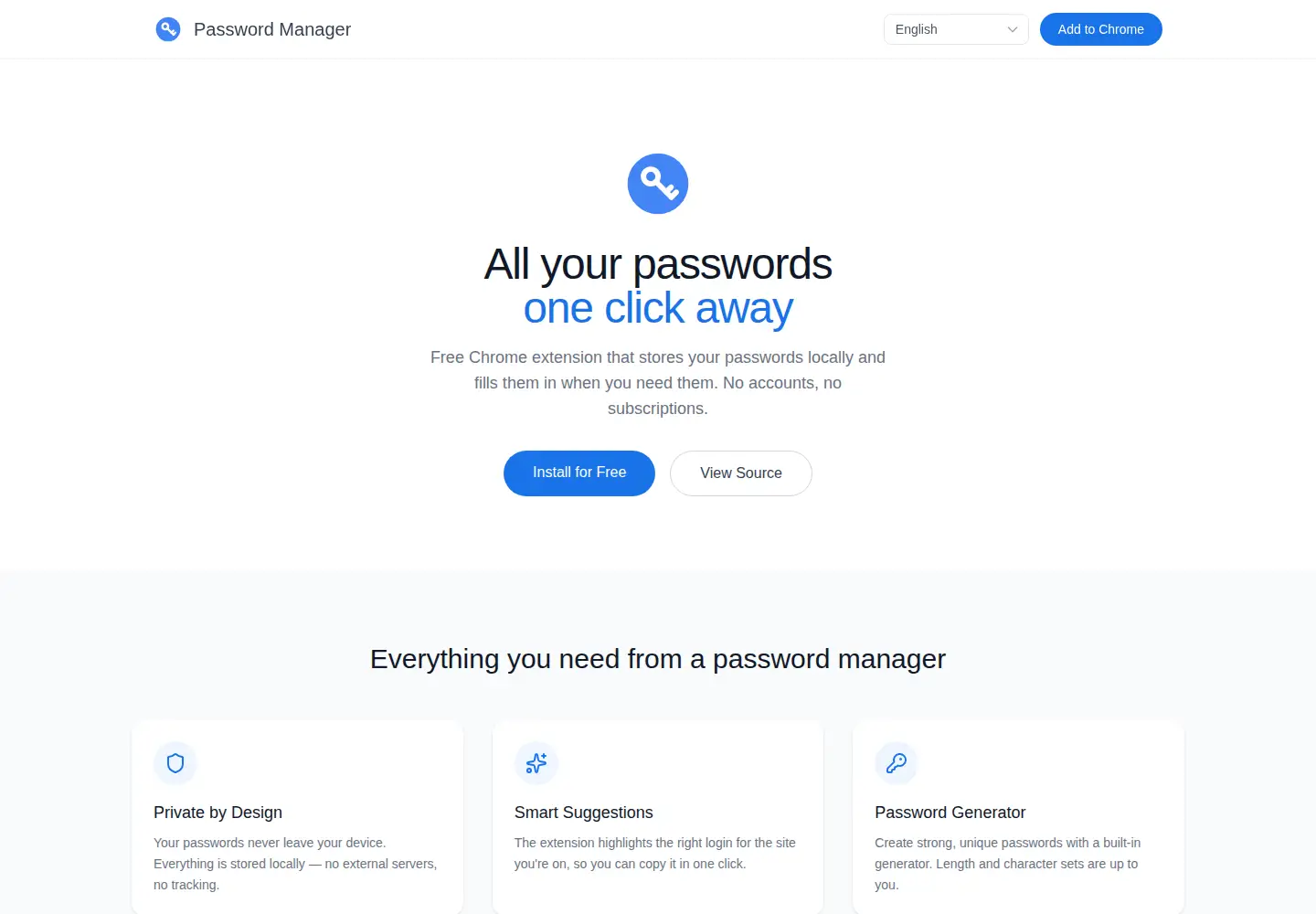 Captured homepage of password-manager.pro in the current scan