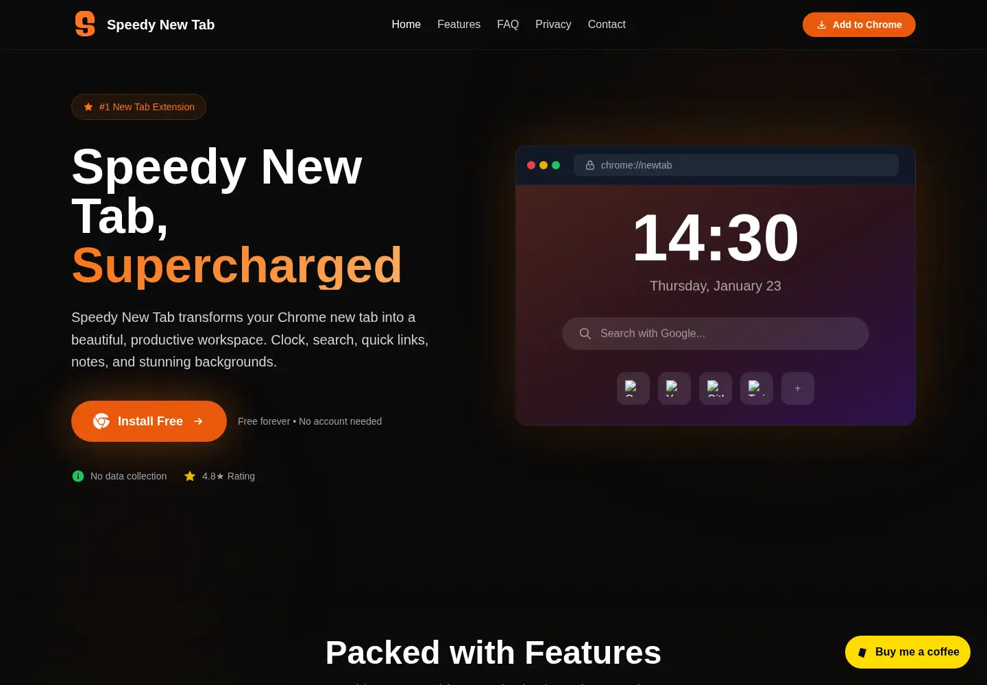Screenshot of speedynewtab.pro