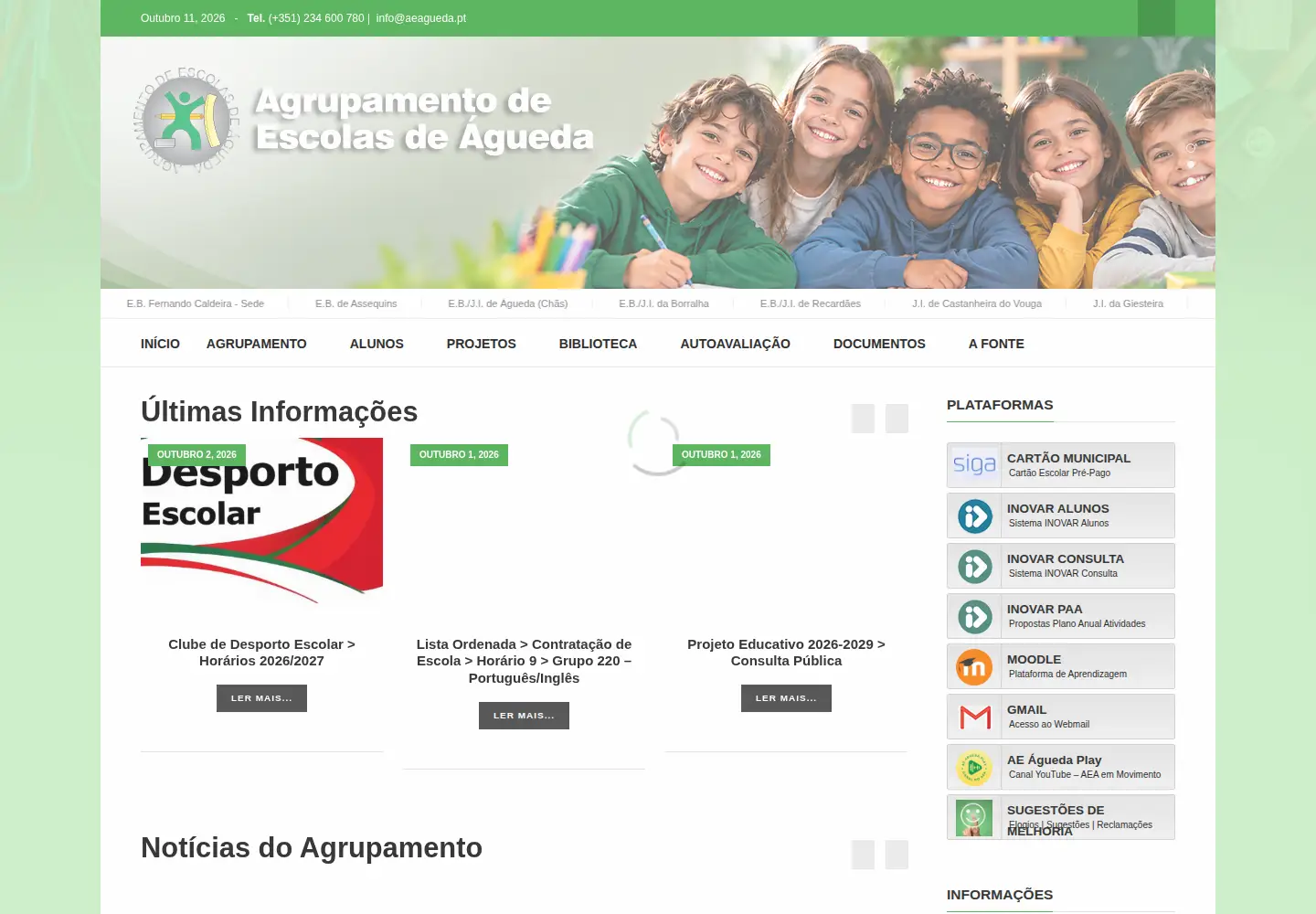 Screenshot of aeagueda.pt