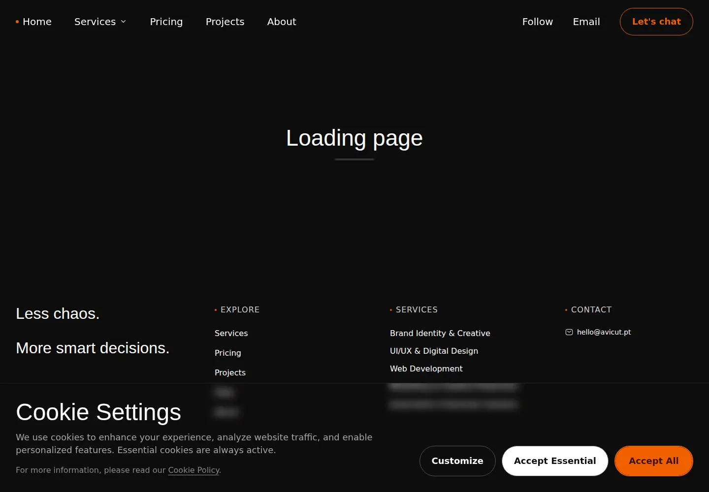 Captured homepage of avicut.pt in the current scan