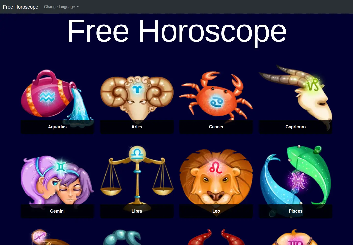 Screenshot of horoscopo.pw