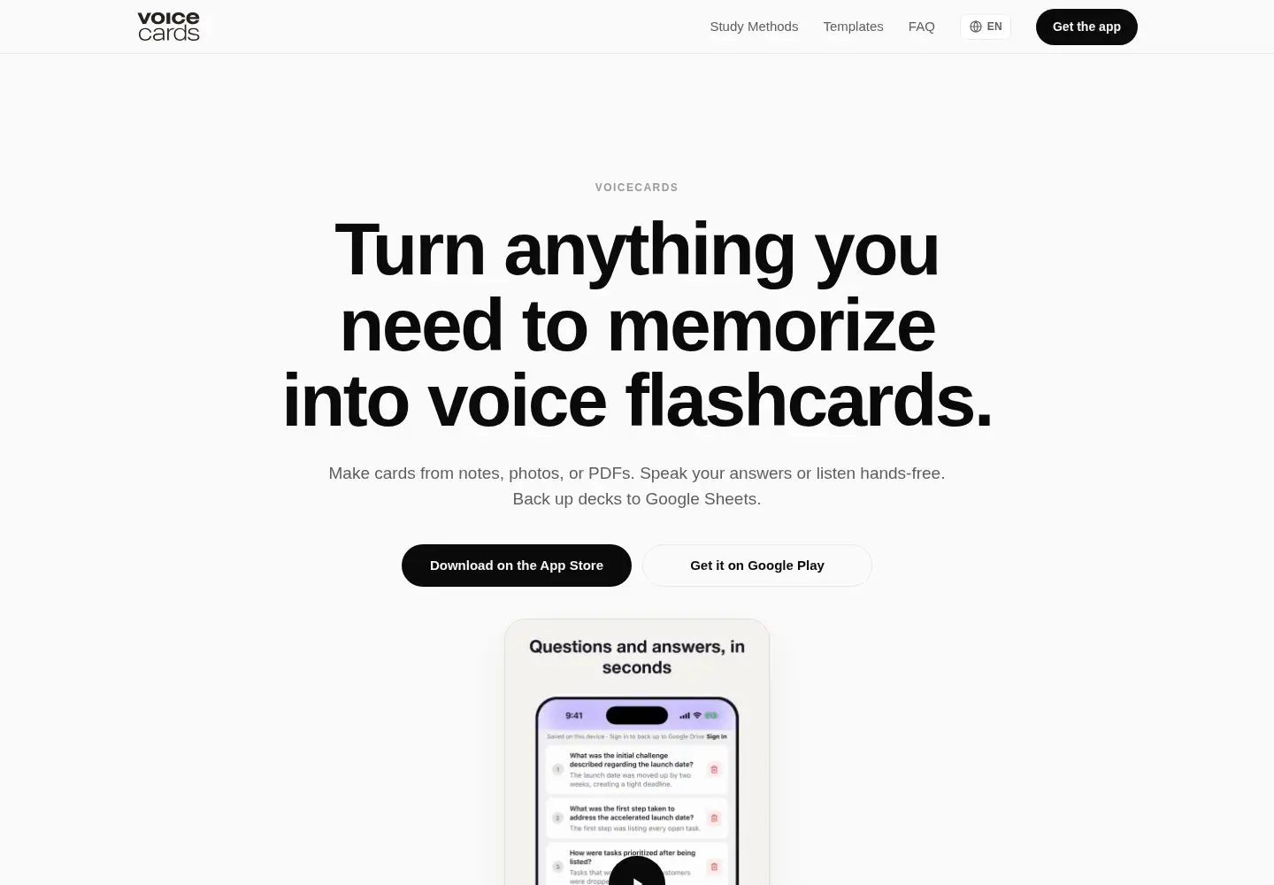 Screenshot of voicecards.quest