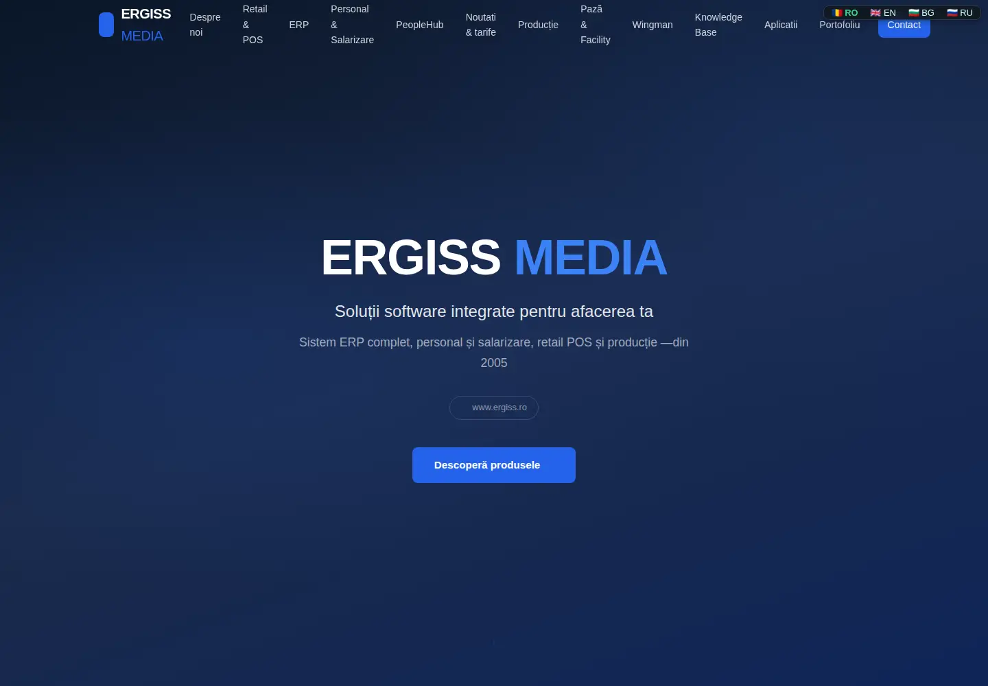 Captured homepage of ergiss.ro in the current scan