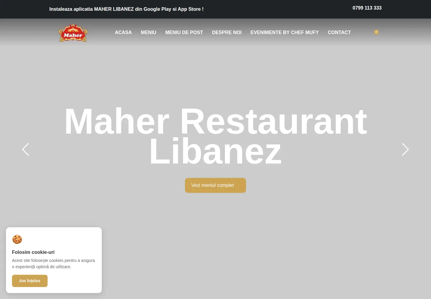 Screenshot of maher-bucatariearabeasca.ro