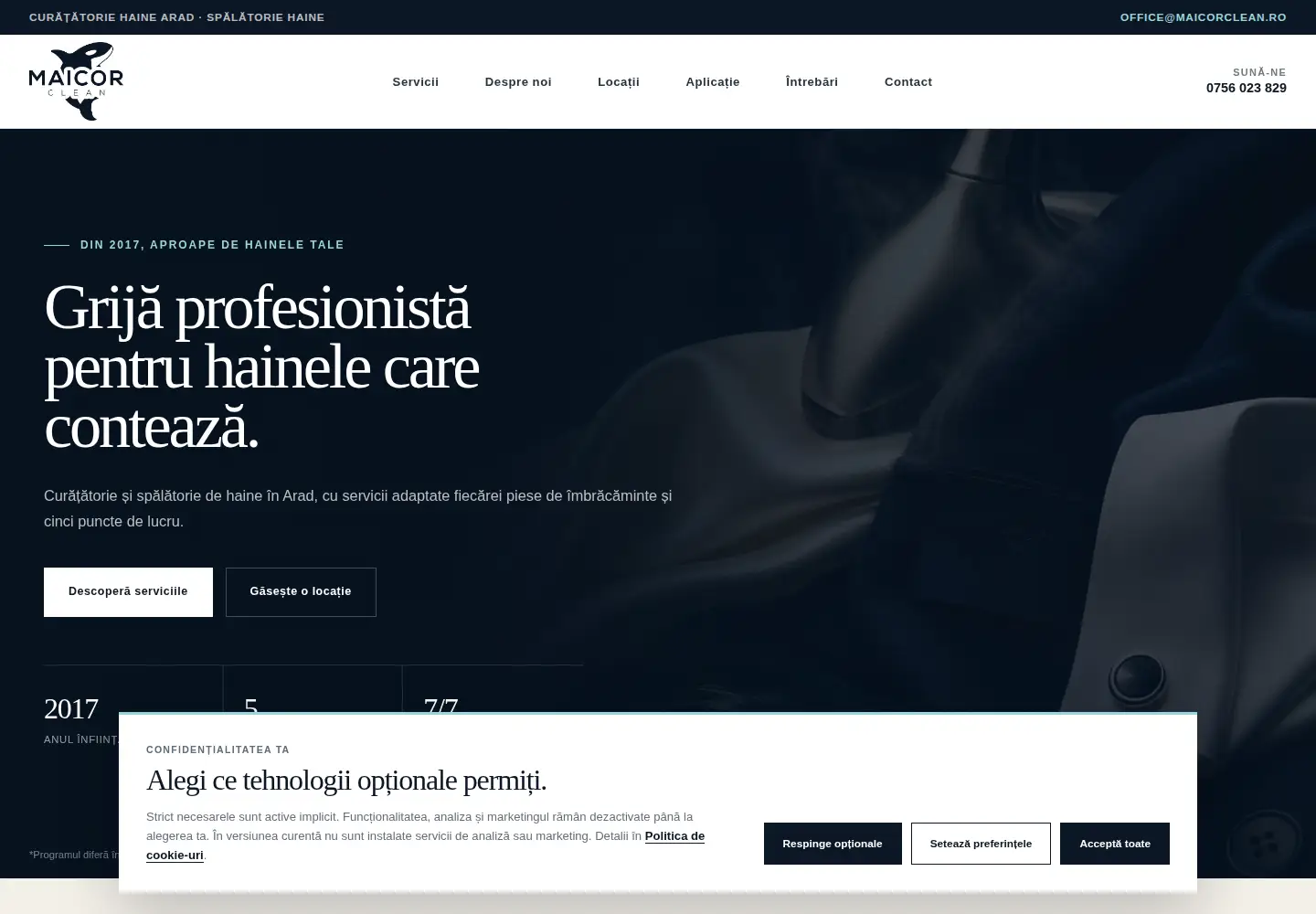 Captured homepage of maicorclean.ro in the current scan