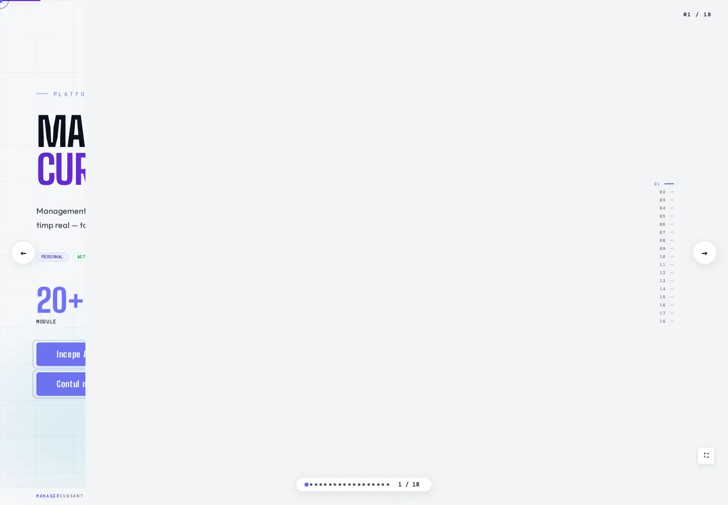 Screenshot of managercursant.ro