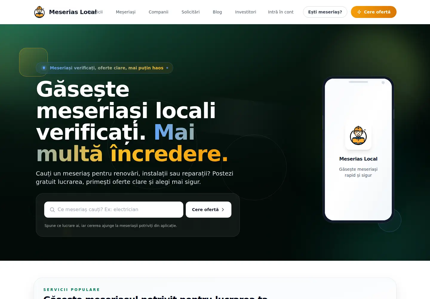 Screenshot of meseriaslocal.ro