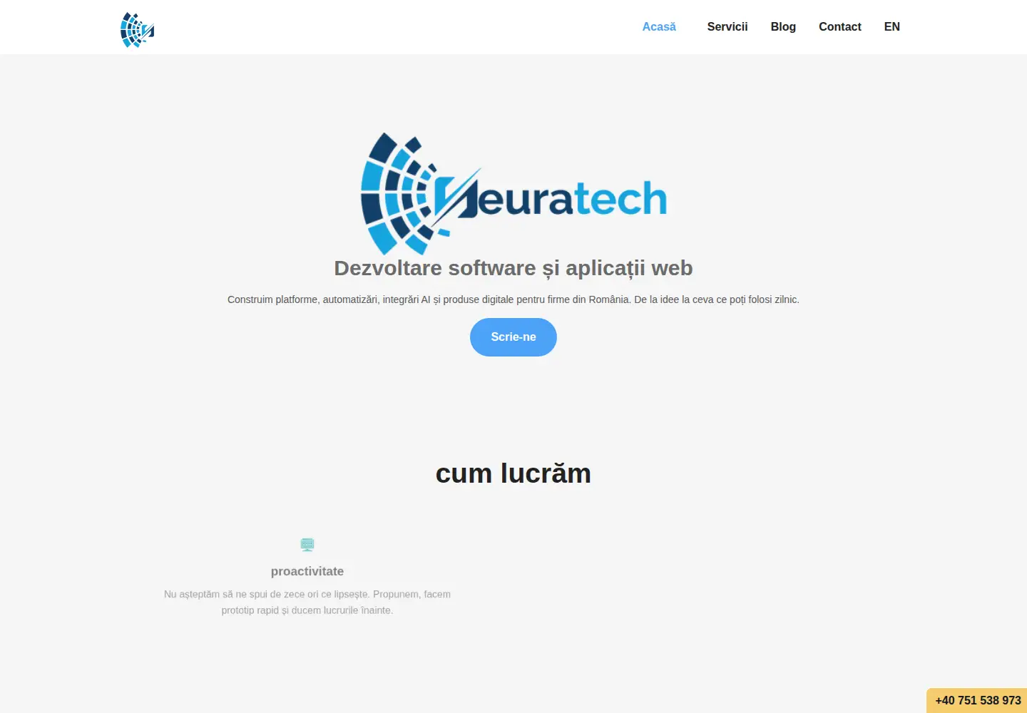 Screenshot of neuratech.ro