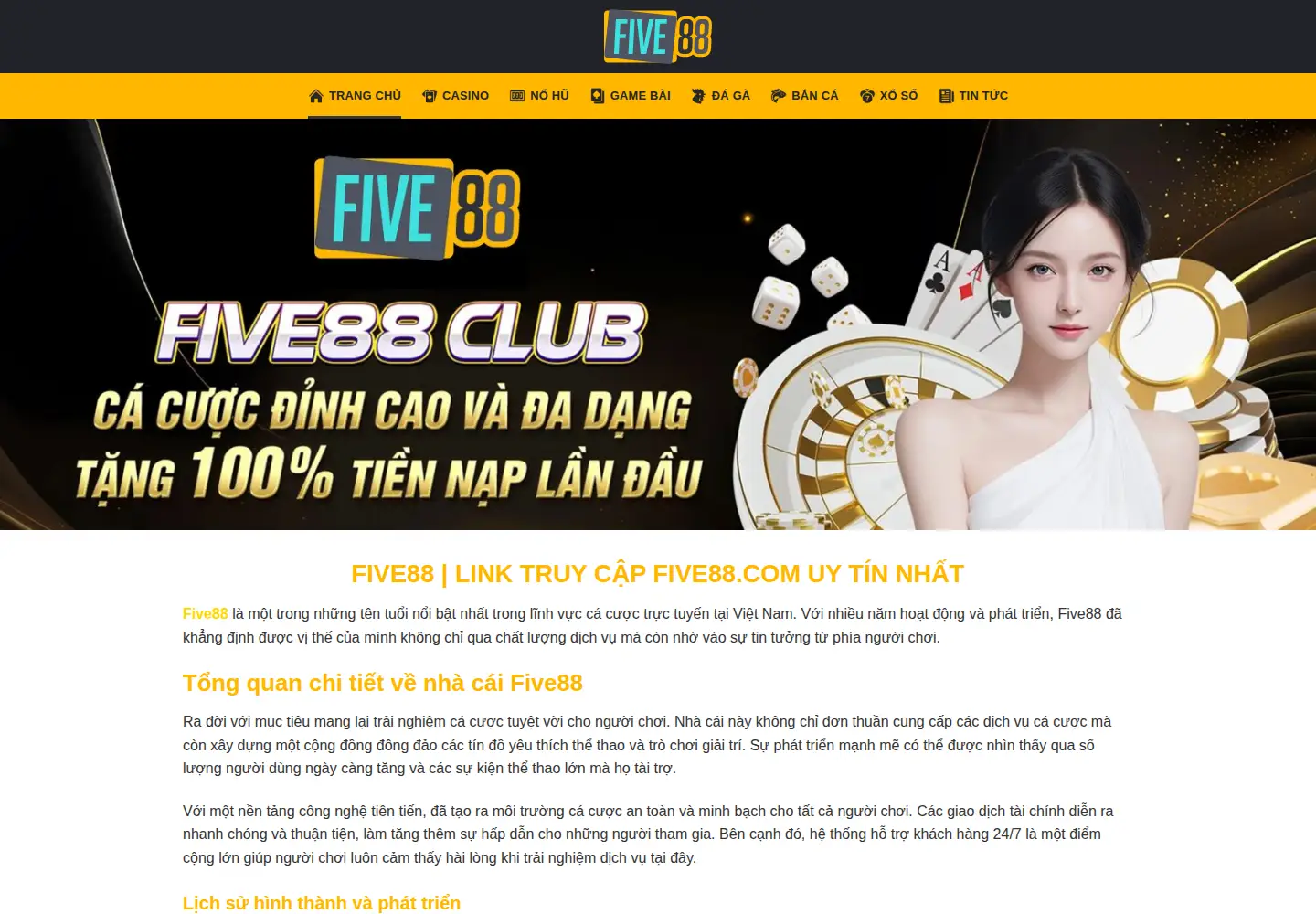 Captured homepage of five88.rocks in the current scan