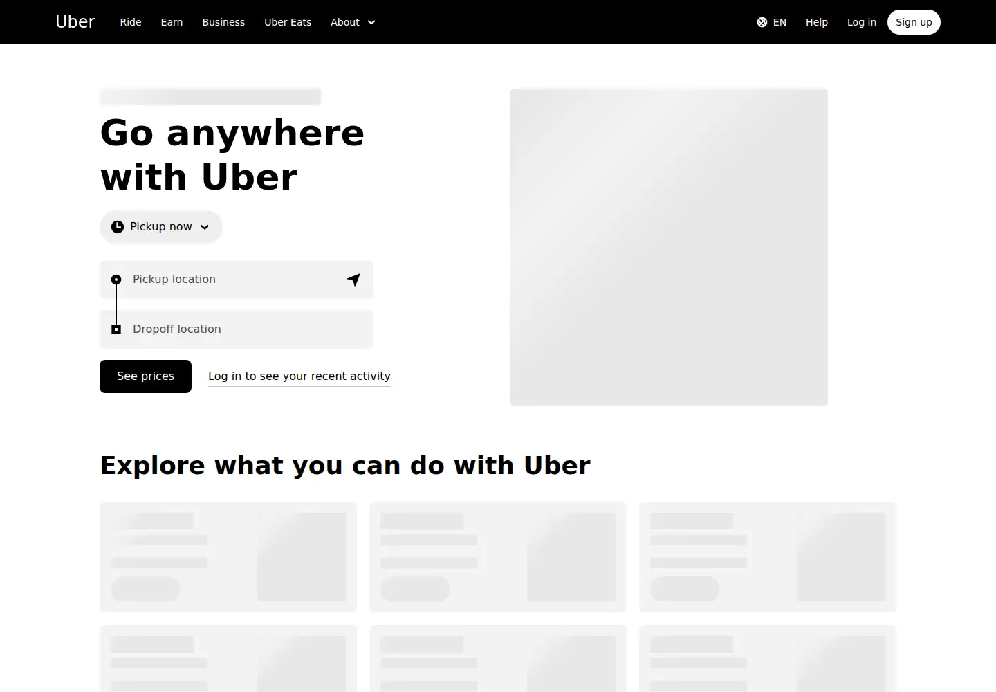 Screenshot of uber.com
