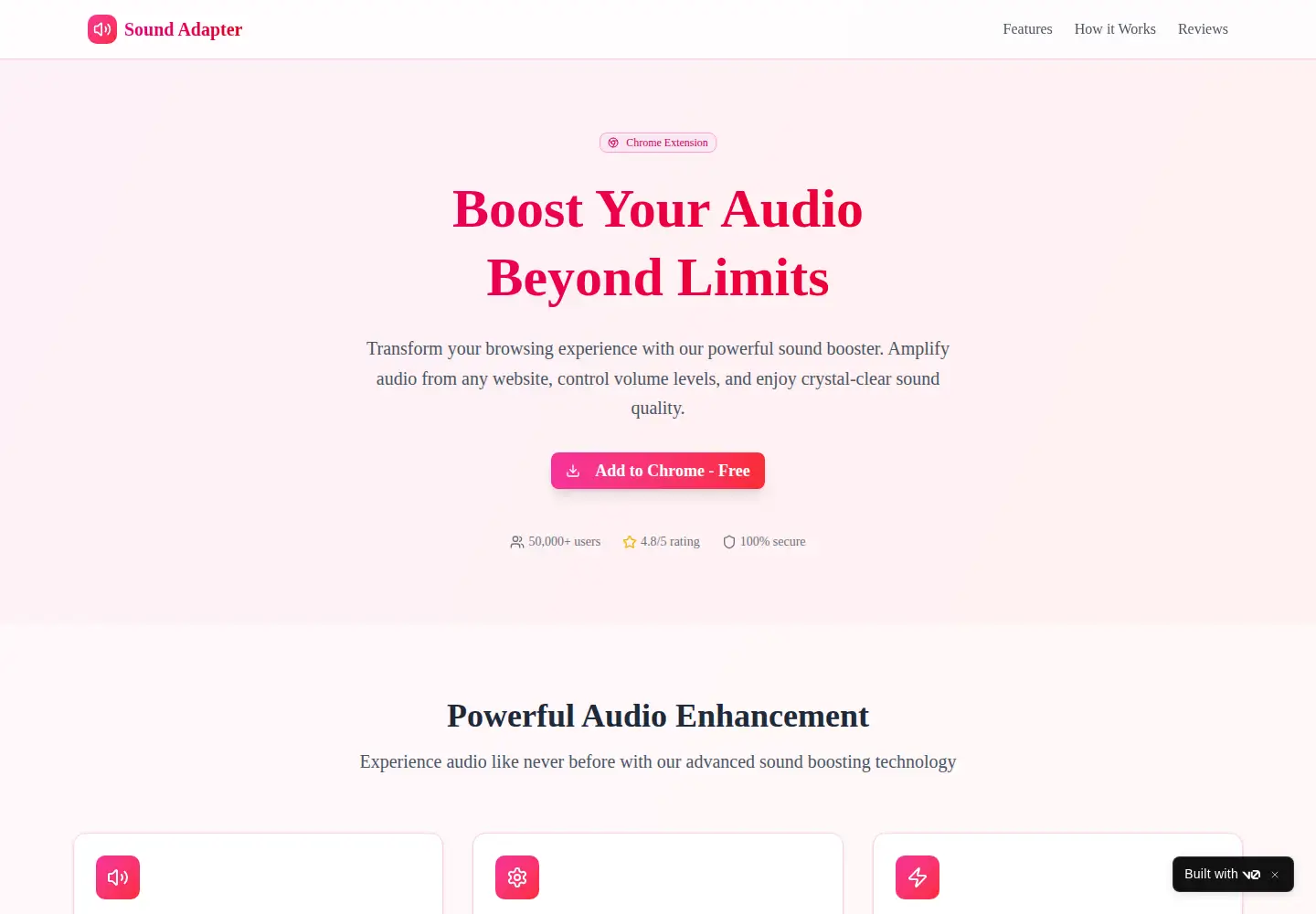 Screenshot of soundboost.ru