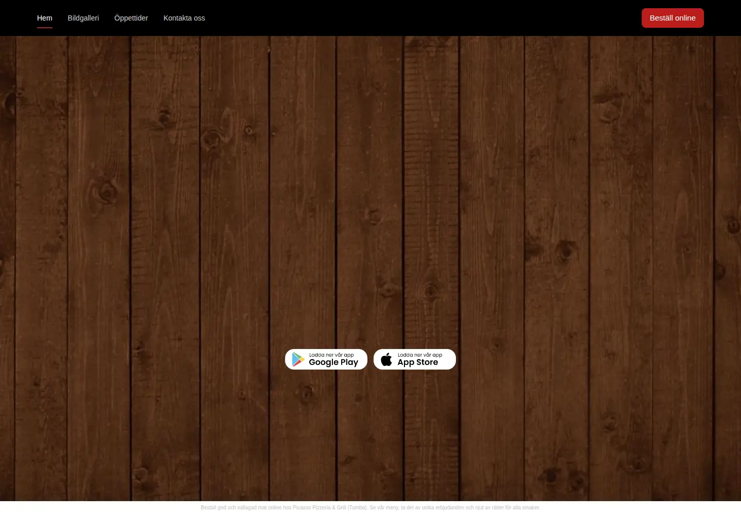 Screenshot of picassopizzagrill.se