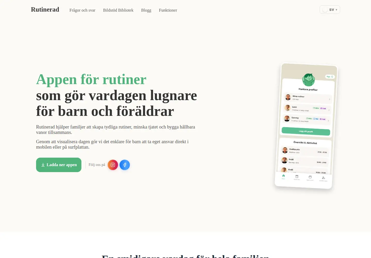 Captured homepage of rutinerad.se in the current scan