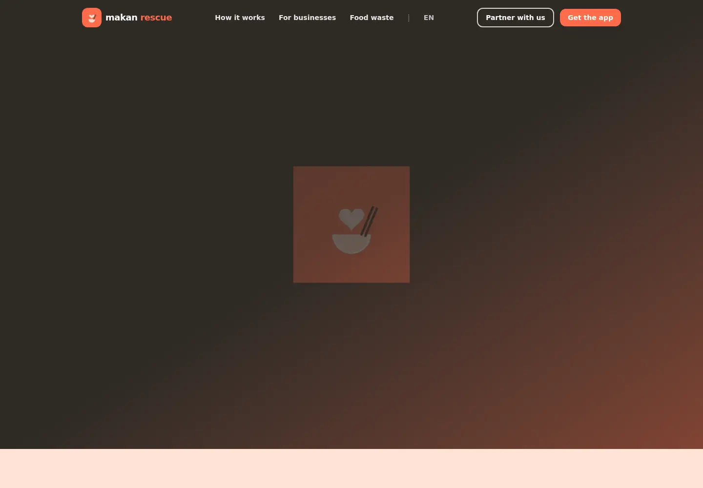 Captured homepage of makanrescue.sg in the current scan