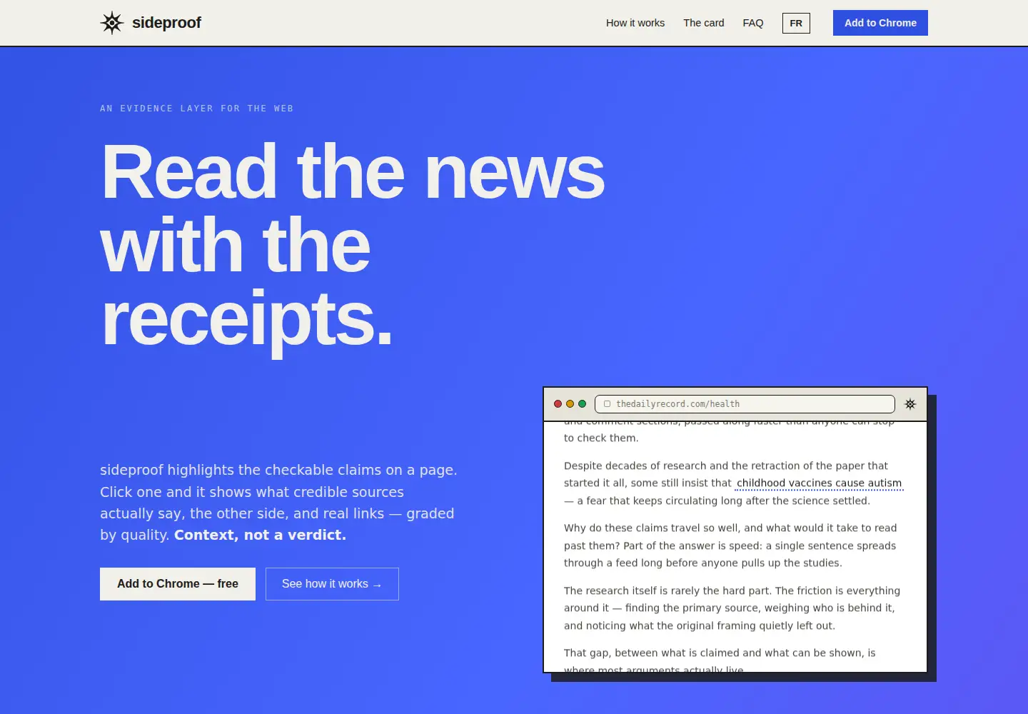 Screenshot of sideproof.sh