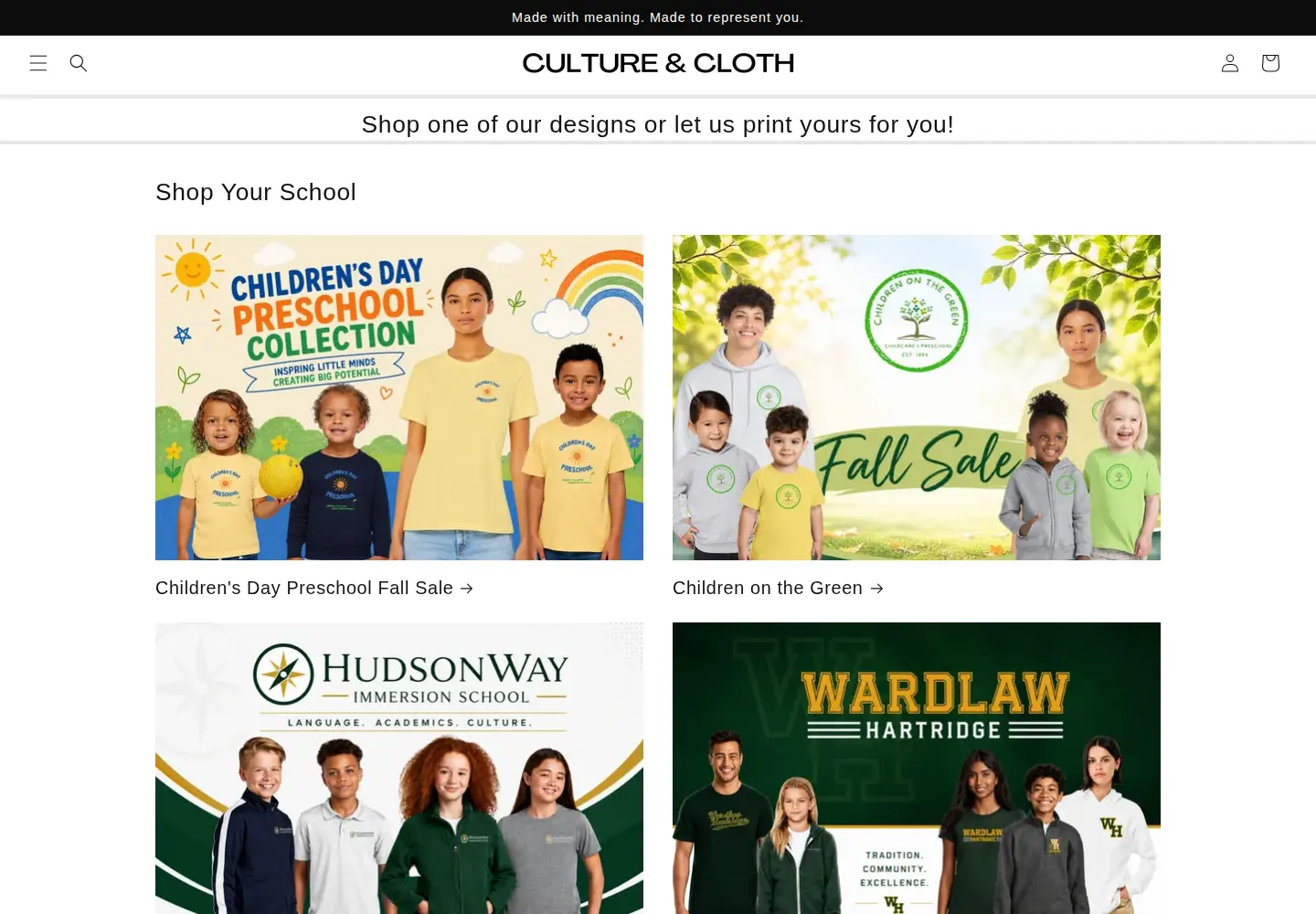 Captured homepage of cultureandcloth.shop in the current scan
