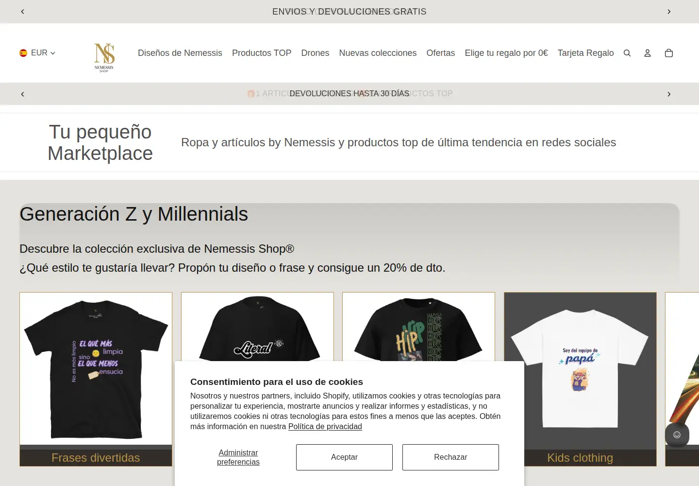 Screenshot of nemessis.shop