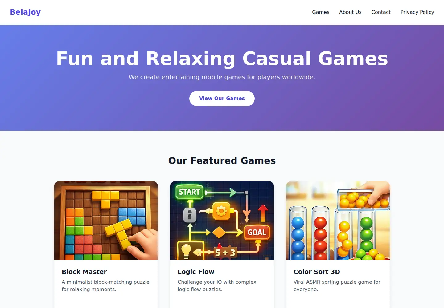 Screenshot of belajoygames.site