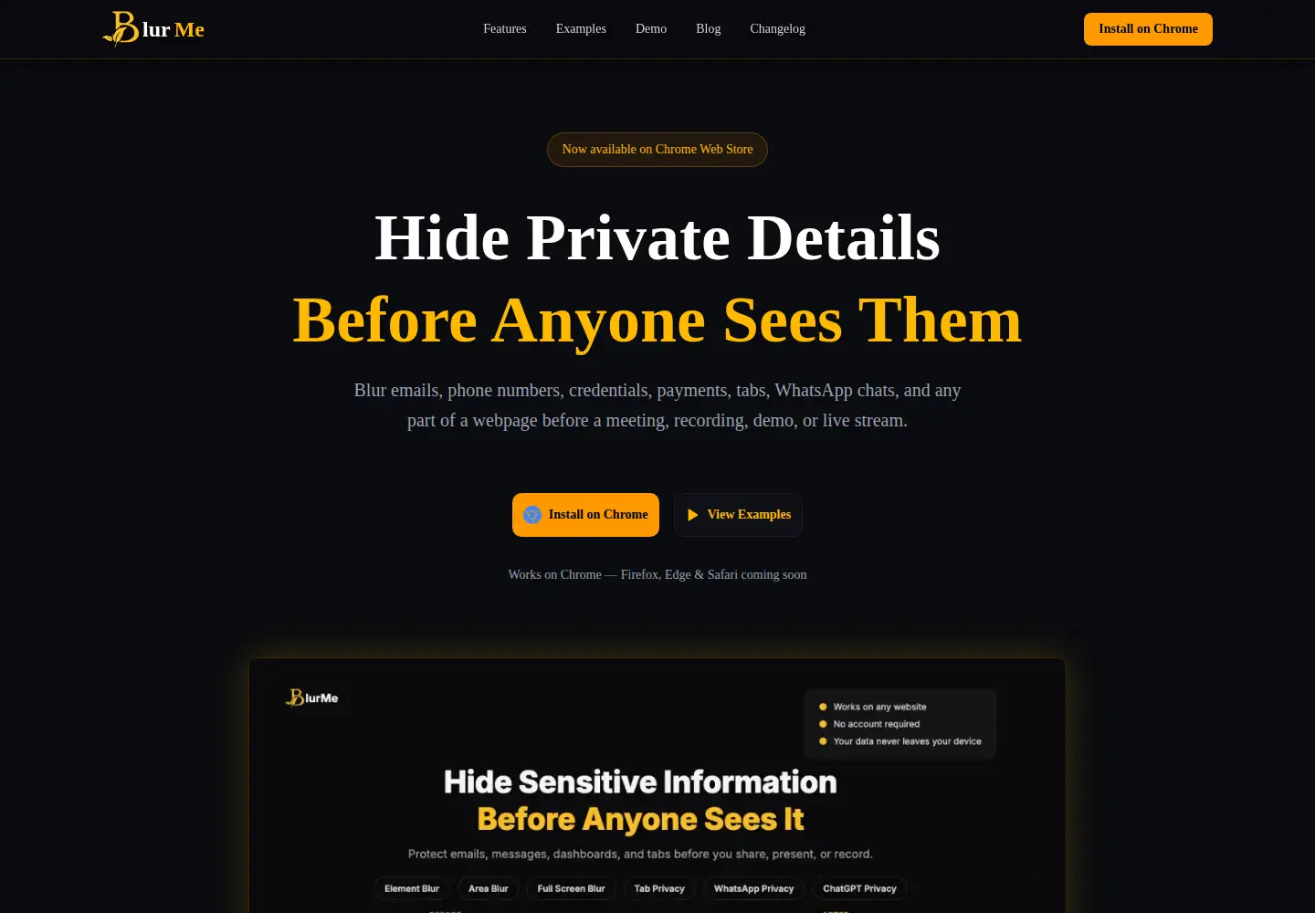 Captured homepage of blurme.site in the current scan