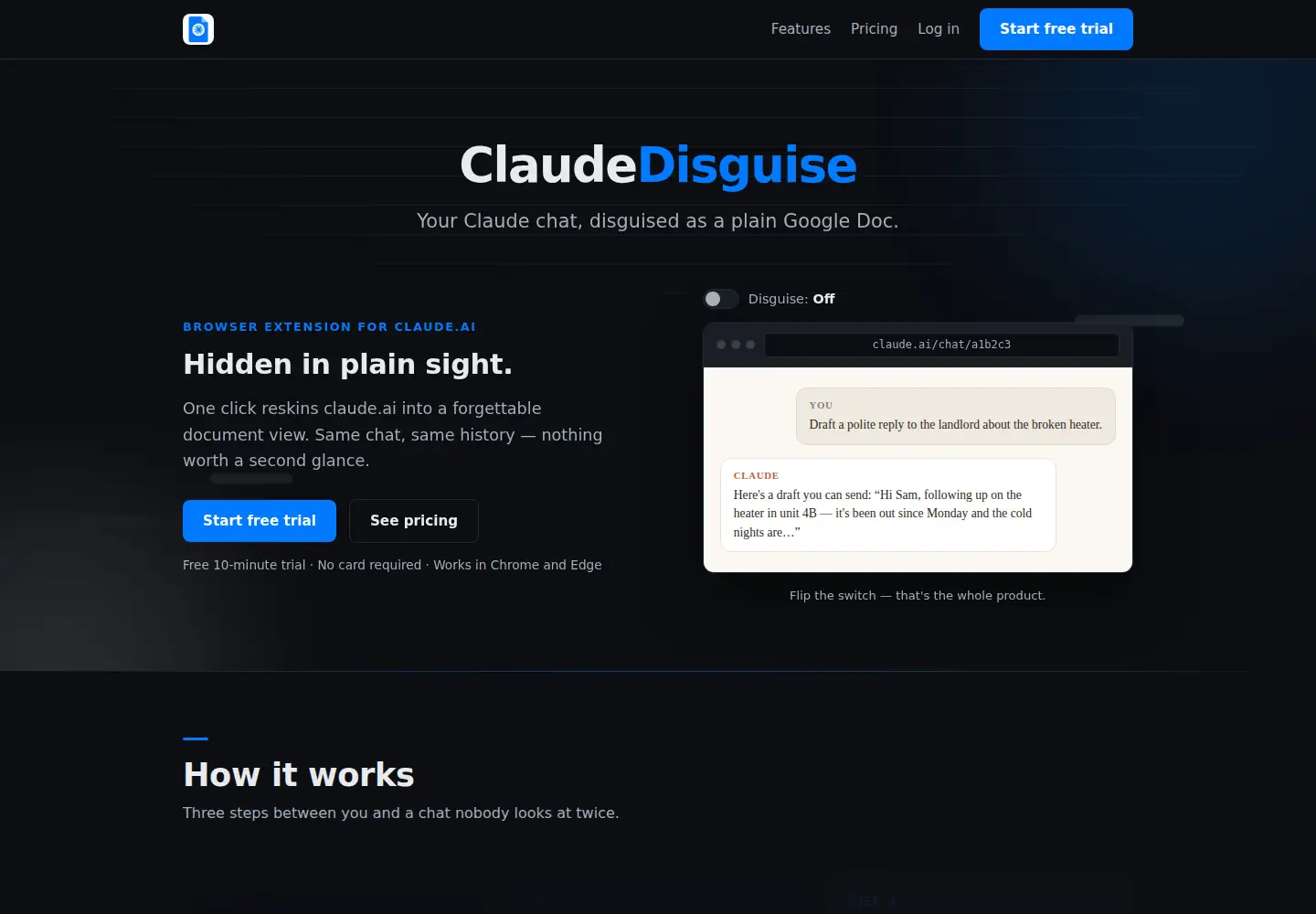 Screenshot of claudedisguise.site