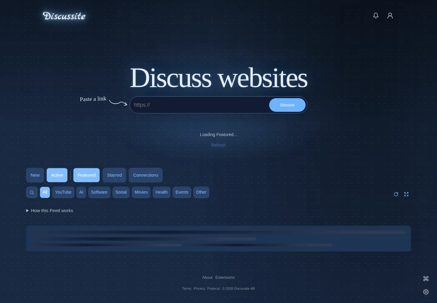 Screenshot of discuss.site