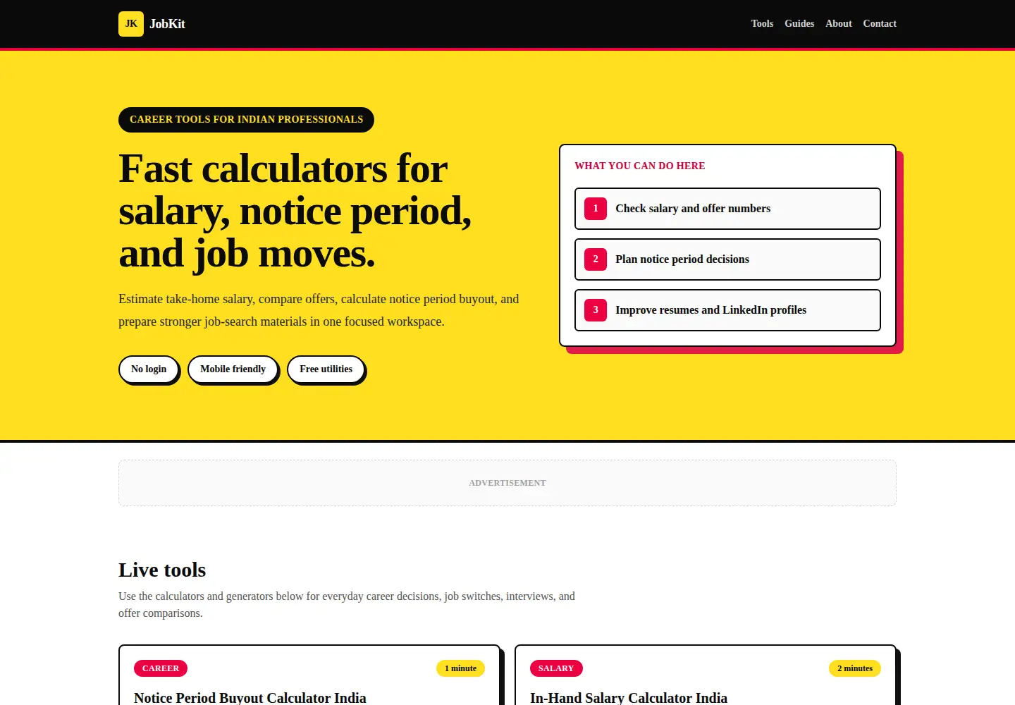 Captured homepage of jobkit.site in the current scan