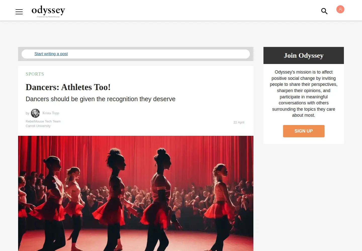 Screenshot of theodysseyonline.com