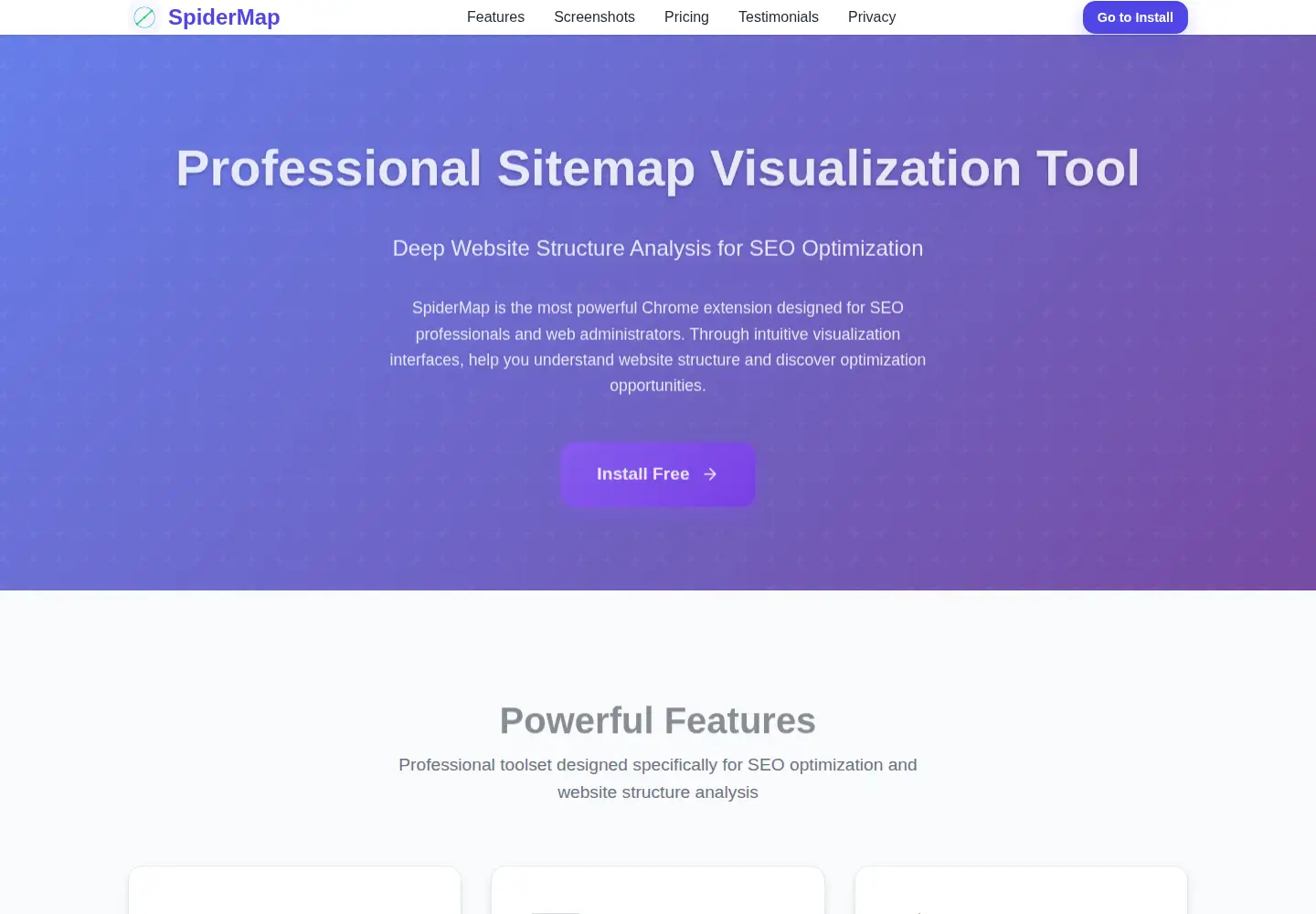 Screenshot of spidermap.site