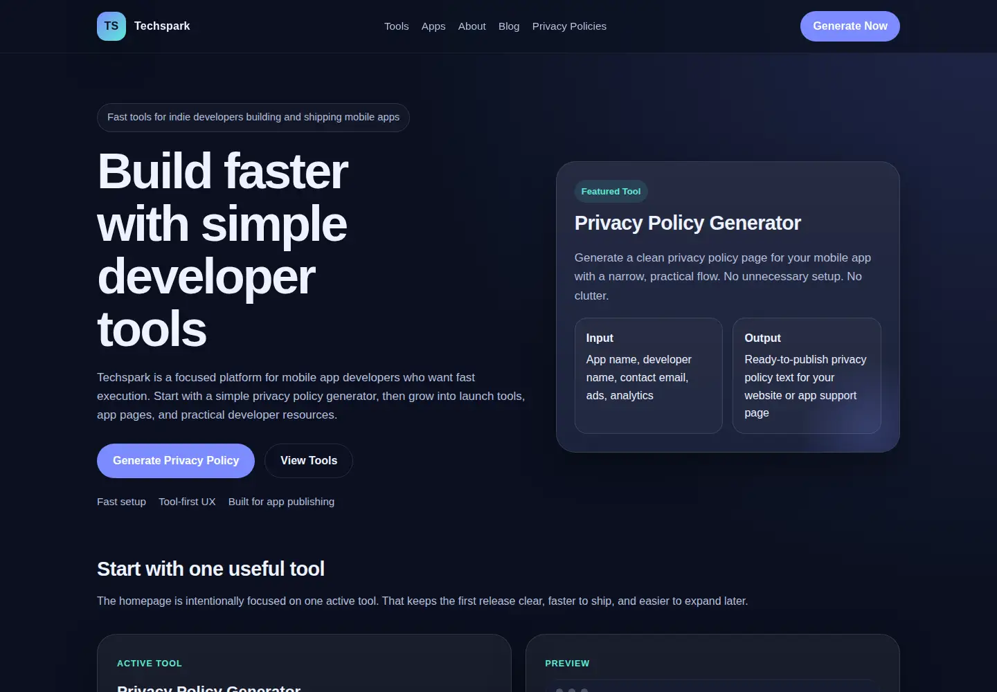 Screenshot of techspark.site
