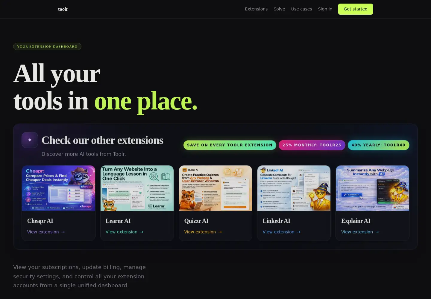 Captured homepage of toolr.site in the current scan