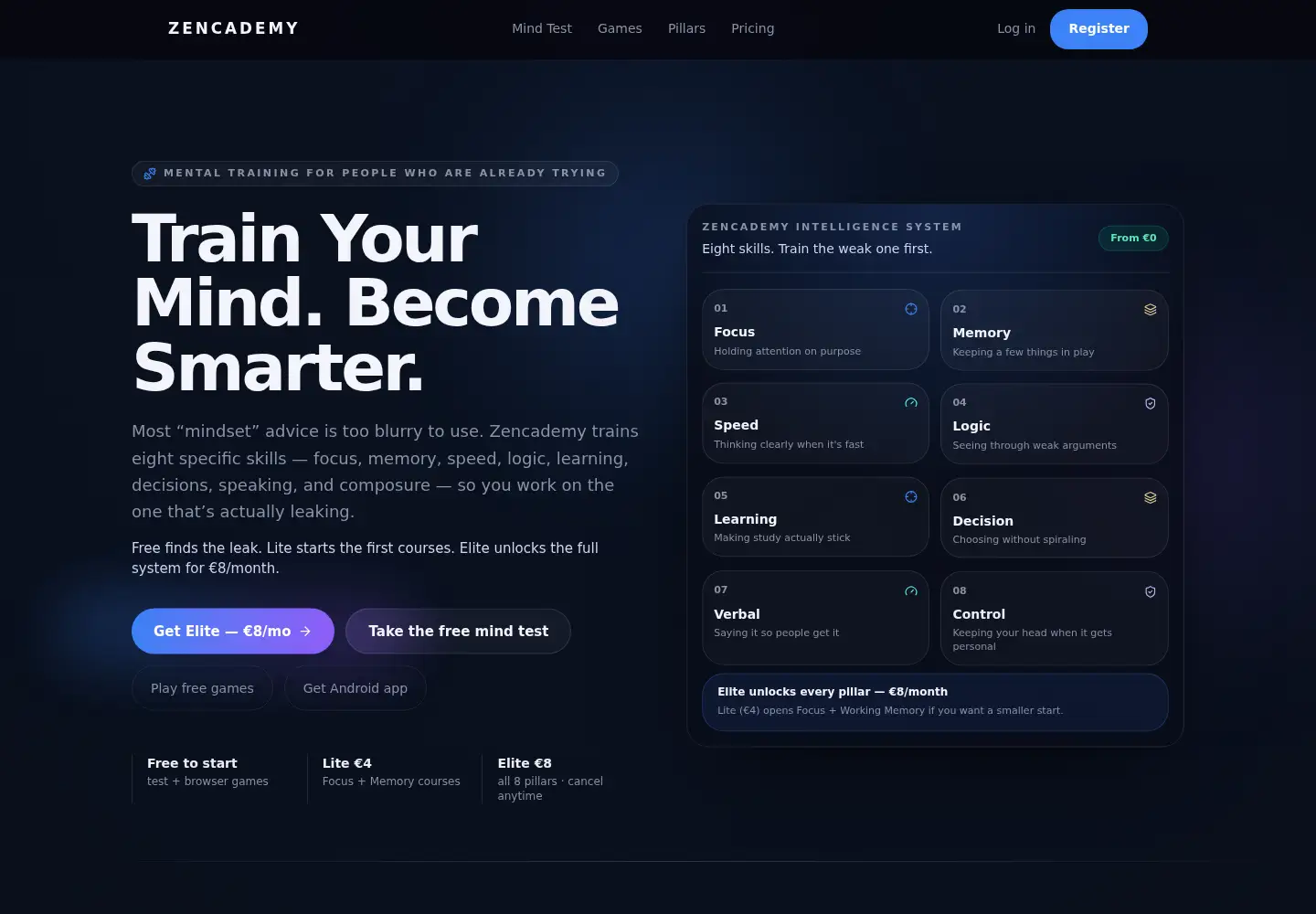 Screenshot of zencademy.site