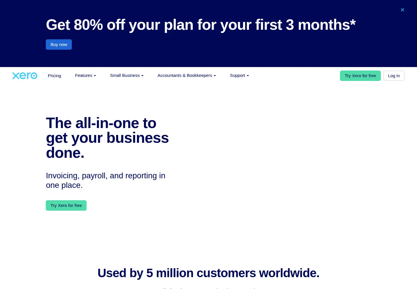Screenshot of xero.com