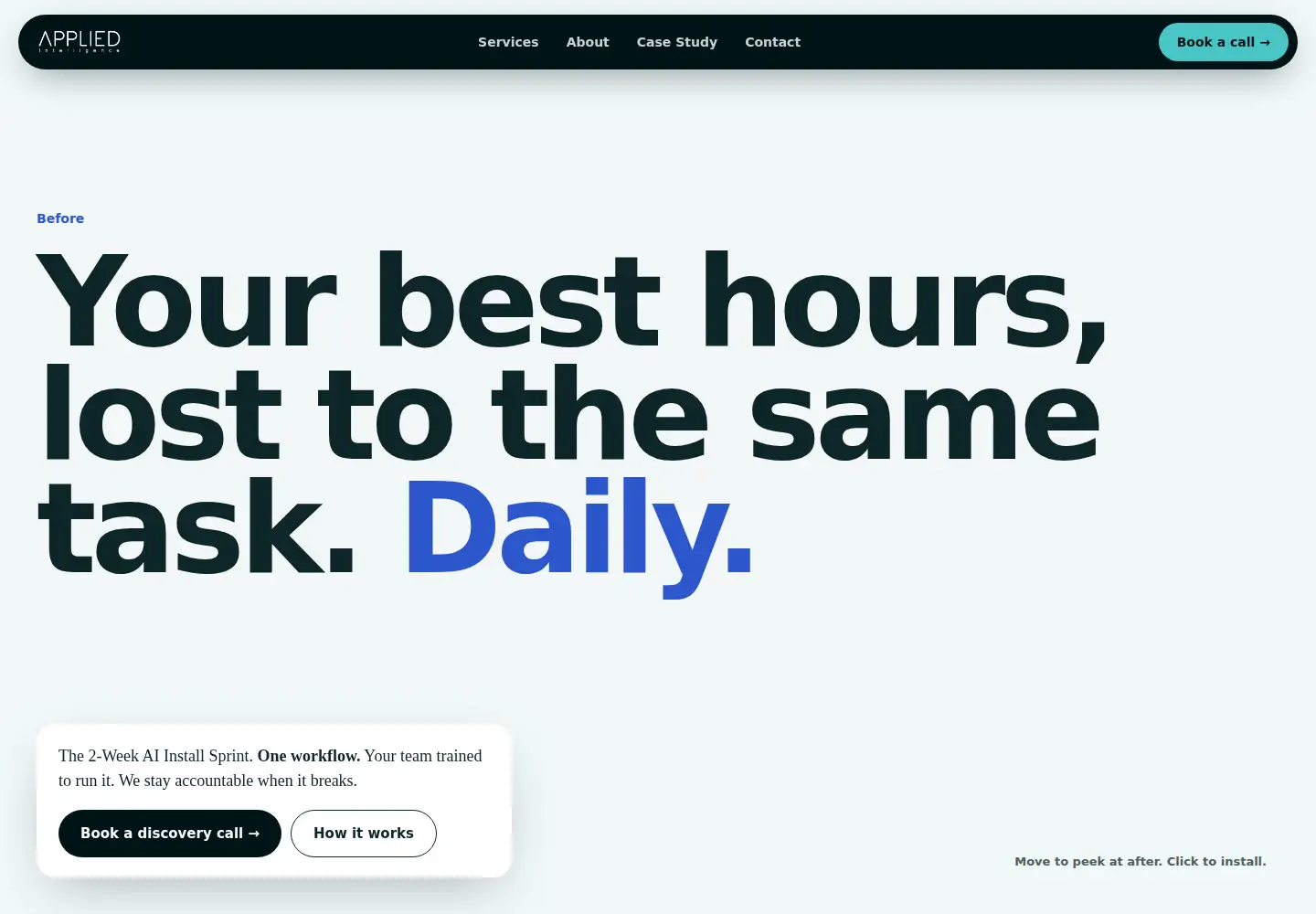 Captured homepage of appliedintelligence.solutions in the current scan