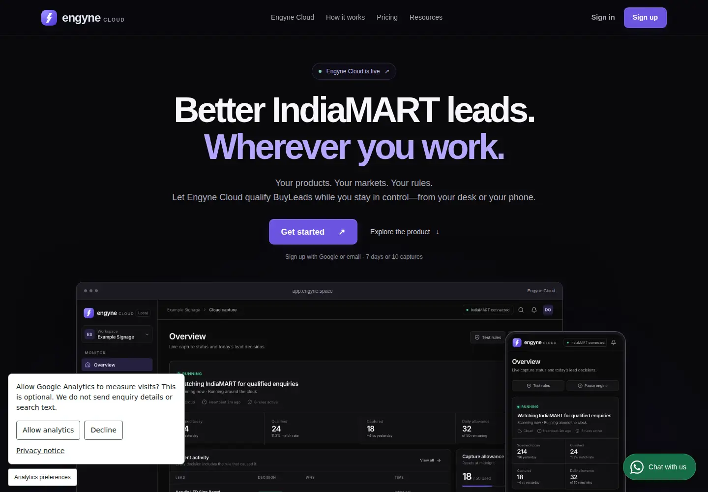 Screenshot of engyne.space