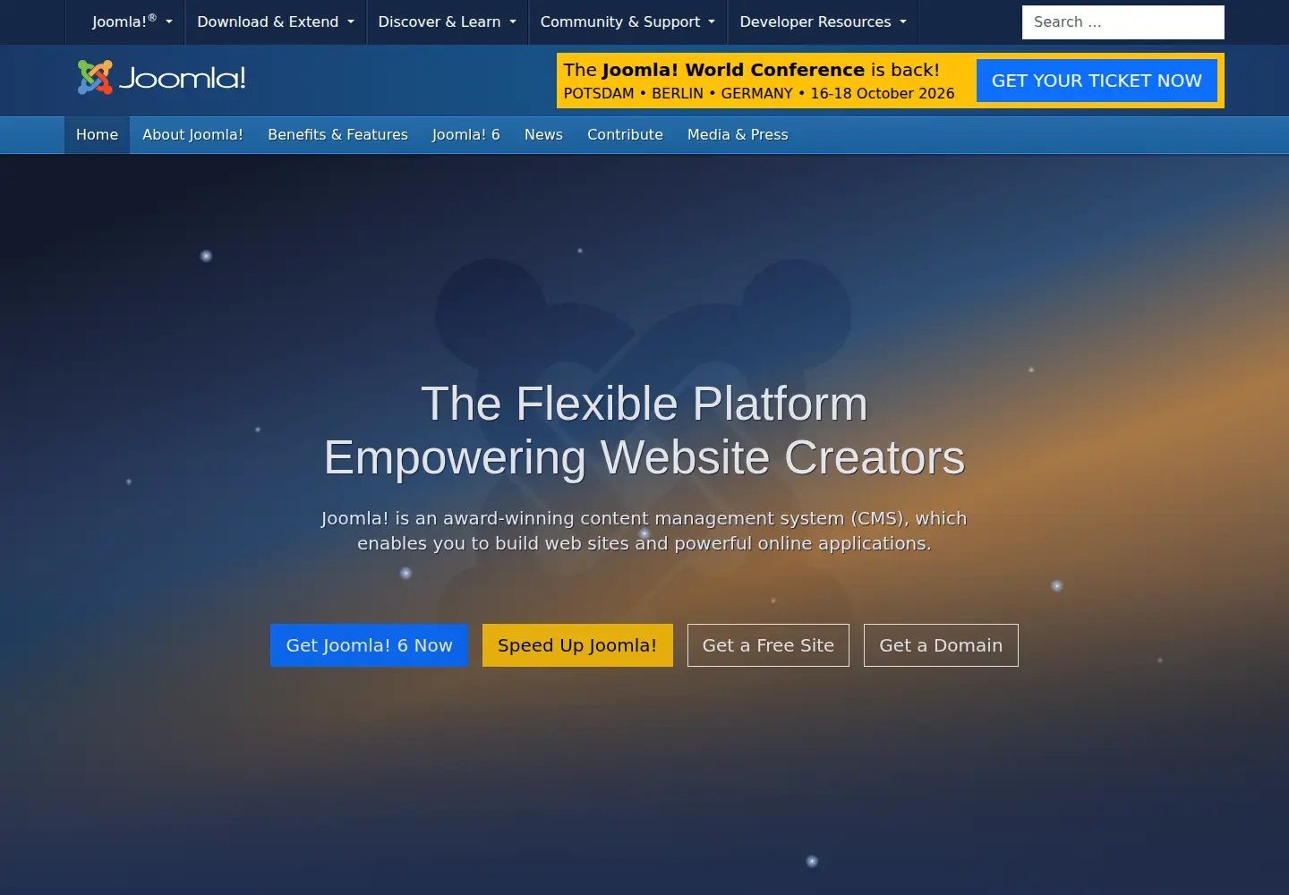 Screenshot of joomla.org