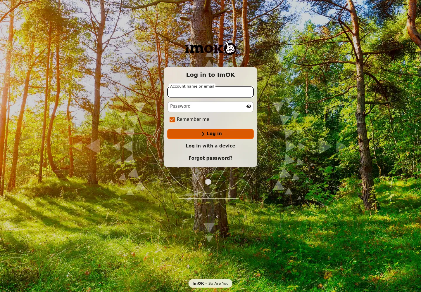 Screenshot of imok.space