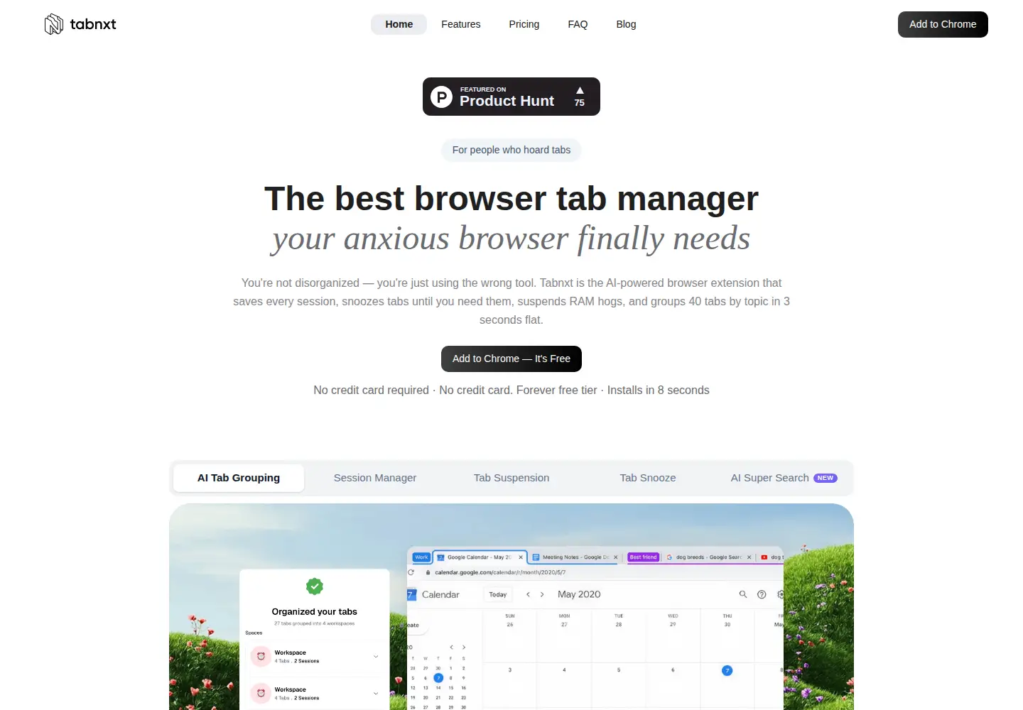 Screenshot of tabnxt.space