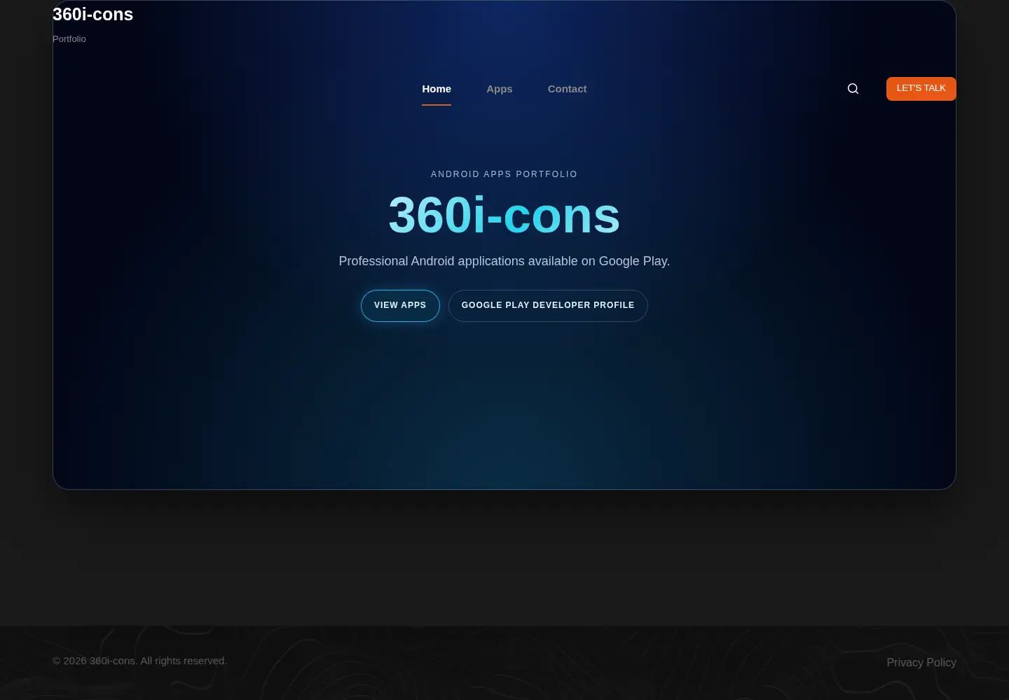 Captured homepage of 360i-cons.store in the current scan