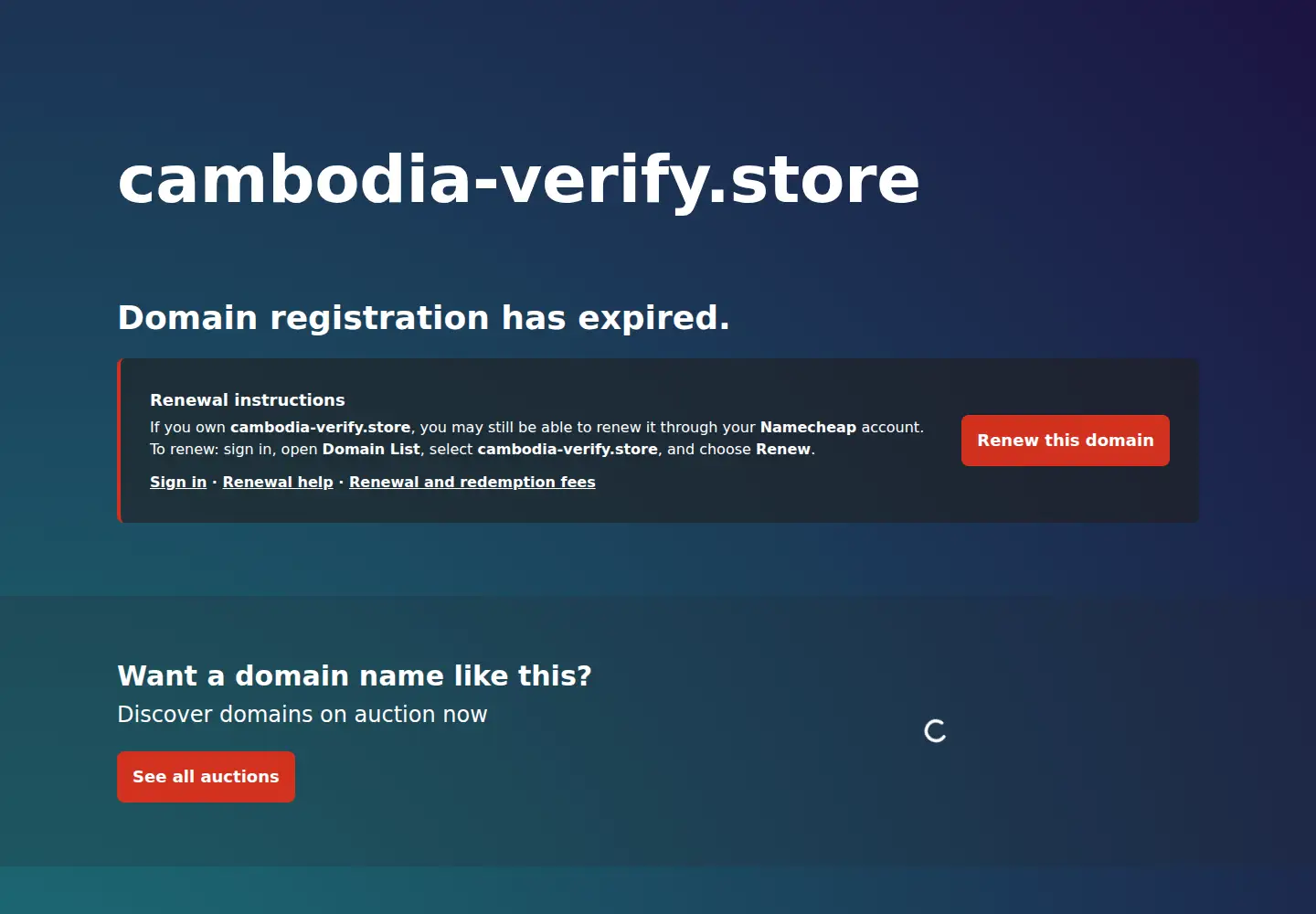 Screenshot of cambodia-verify.store