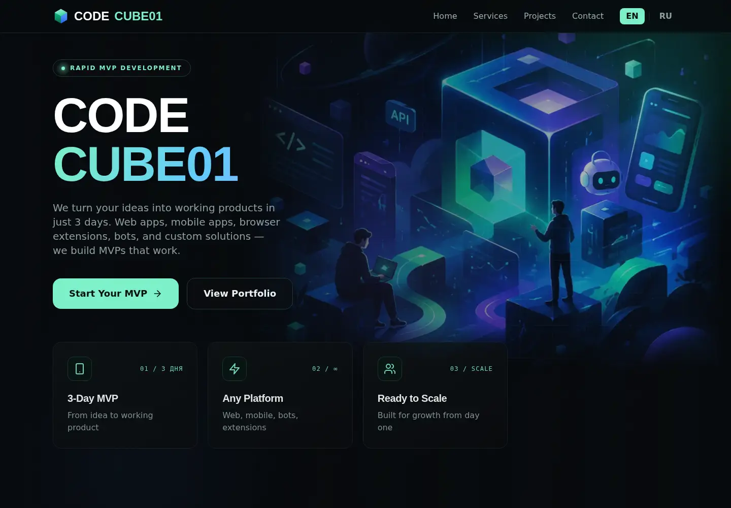 Screenshot of codecube01.store