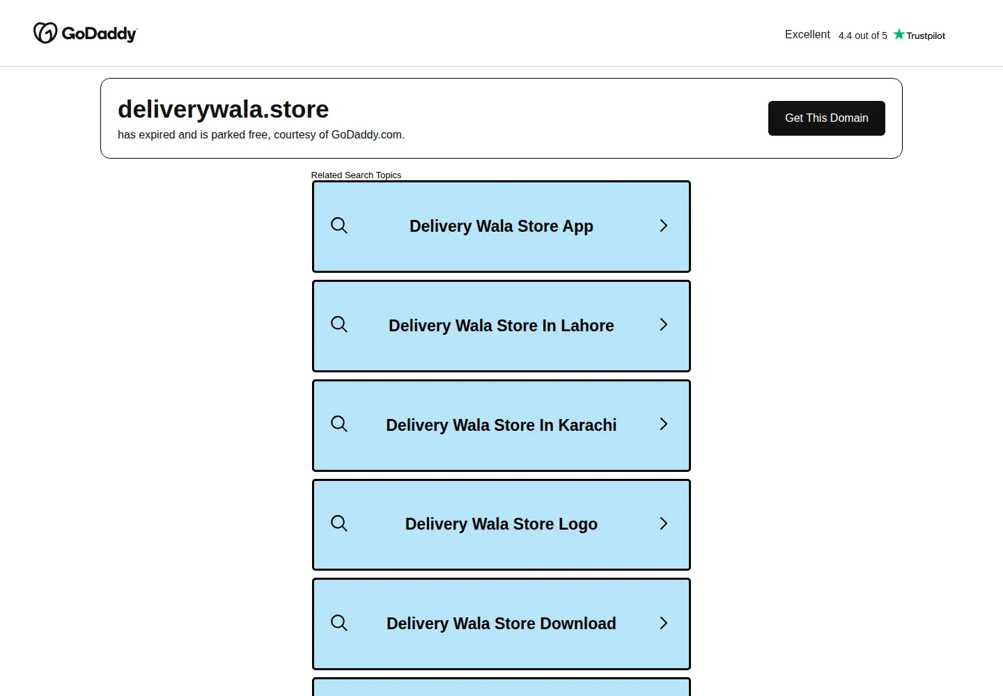 Captured homepage of deliverywala.store in the current scan