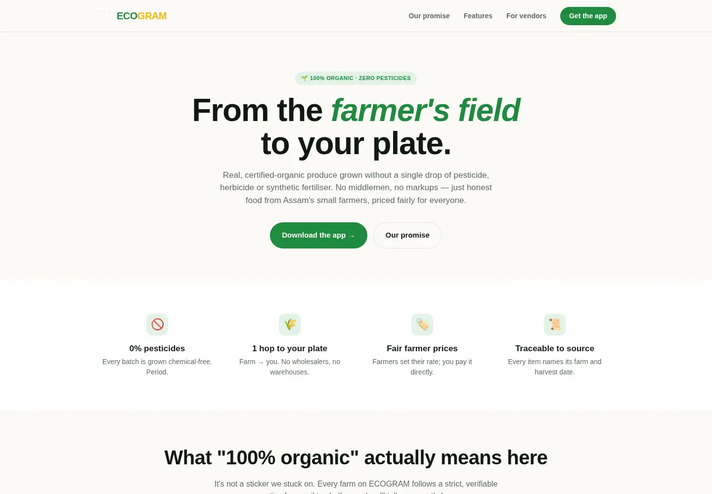 Captured homepage of ecogram.store in the current scan