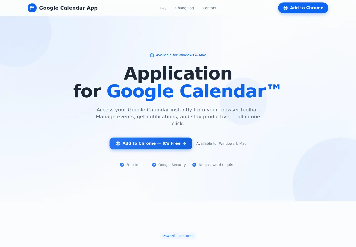 Captured homepage of gcalendarapp.store in the current scan