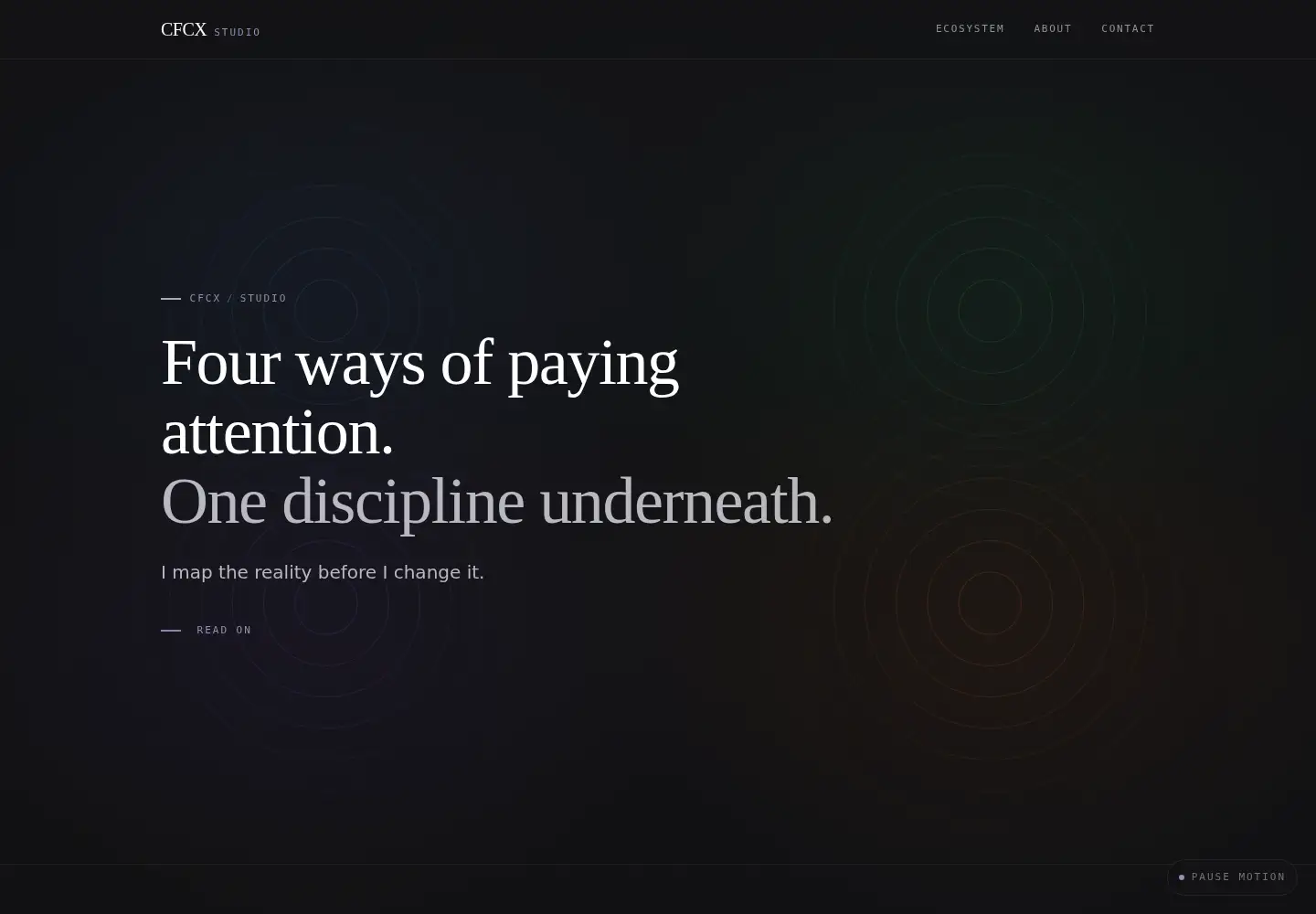 Captured homepage of cfcx.studio in the current scan
