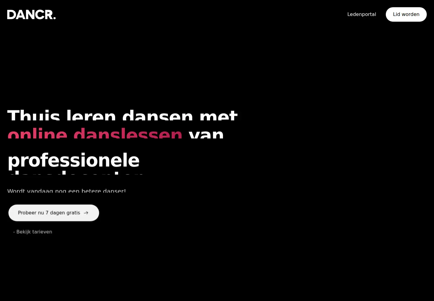 Screenshot of dancr.studio