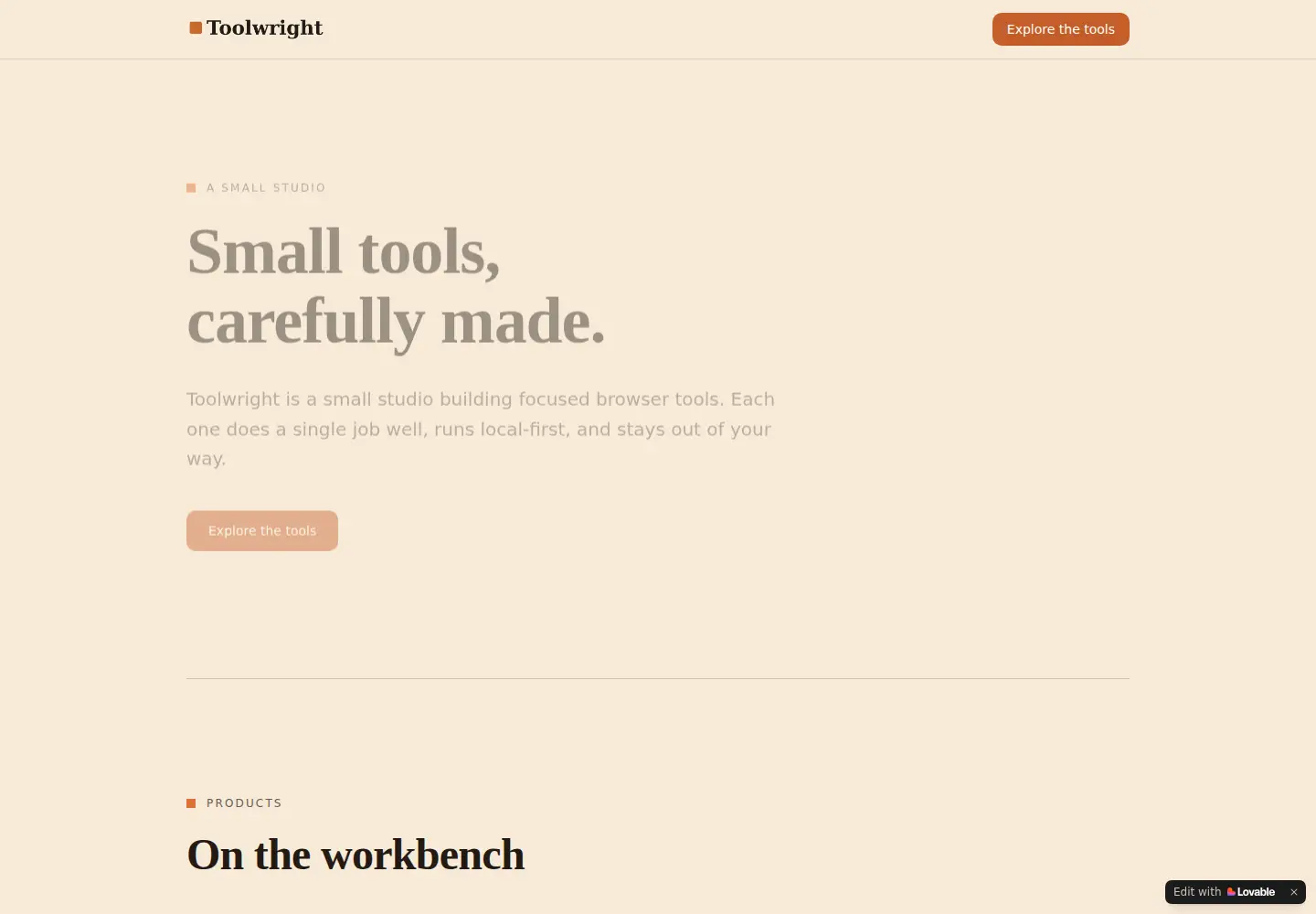 Screenshot of toolwright.studio