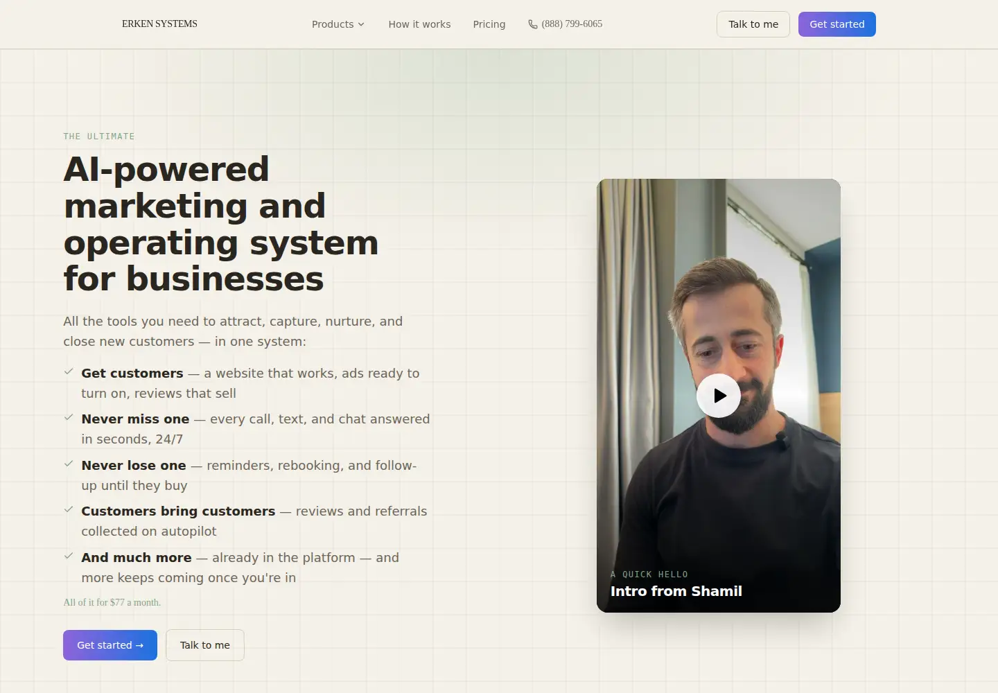 Screenshot of erken.systems