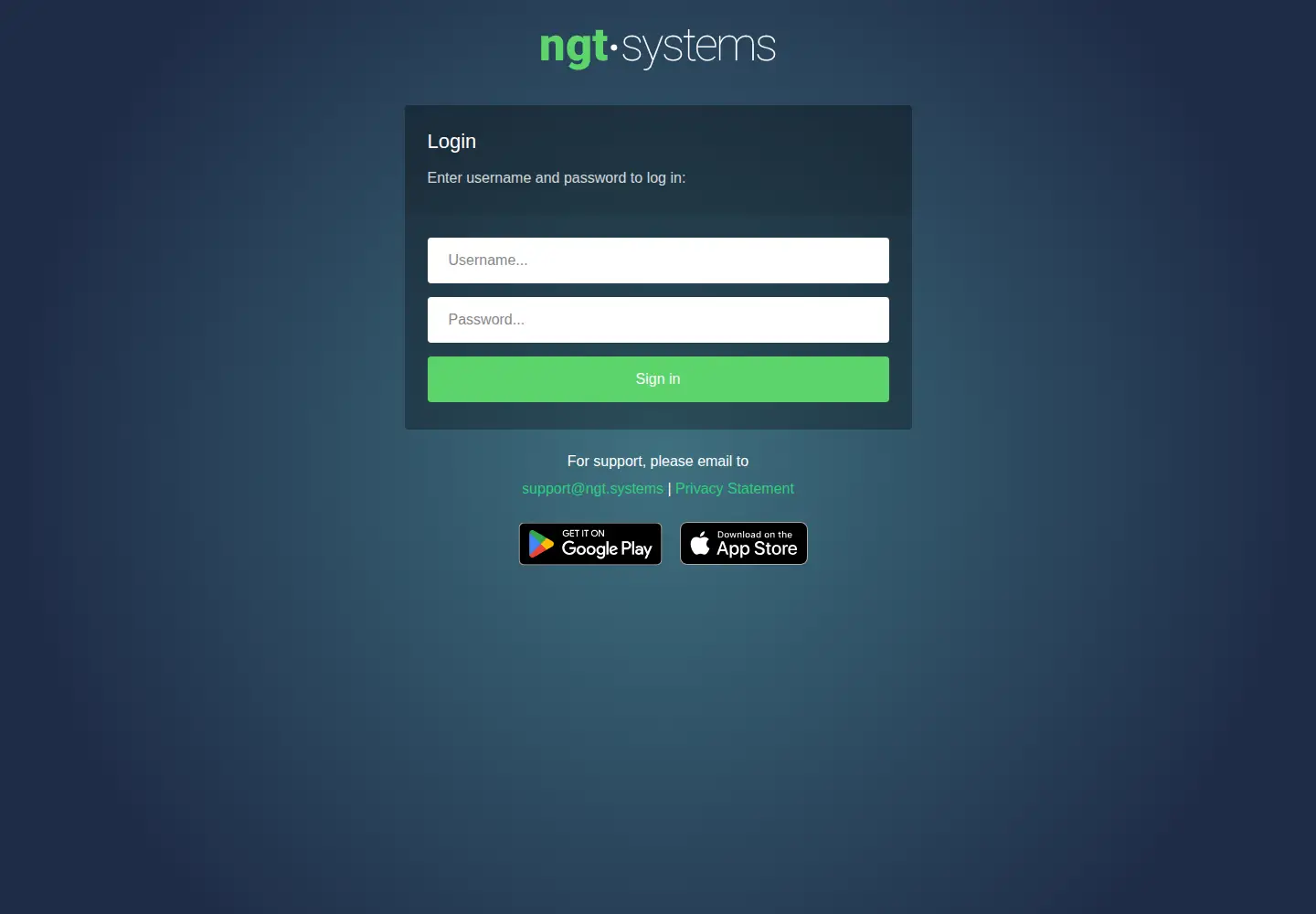 Screenshot of ngt.systems