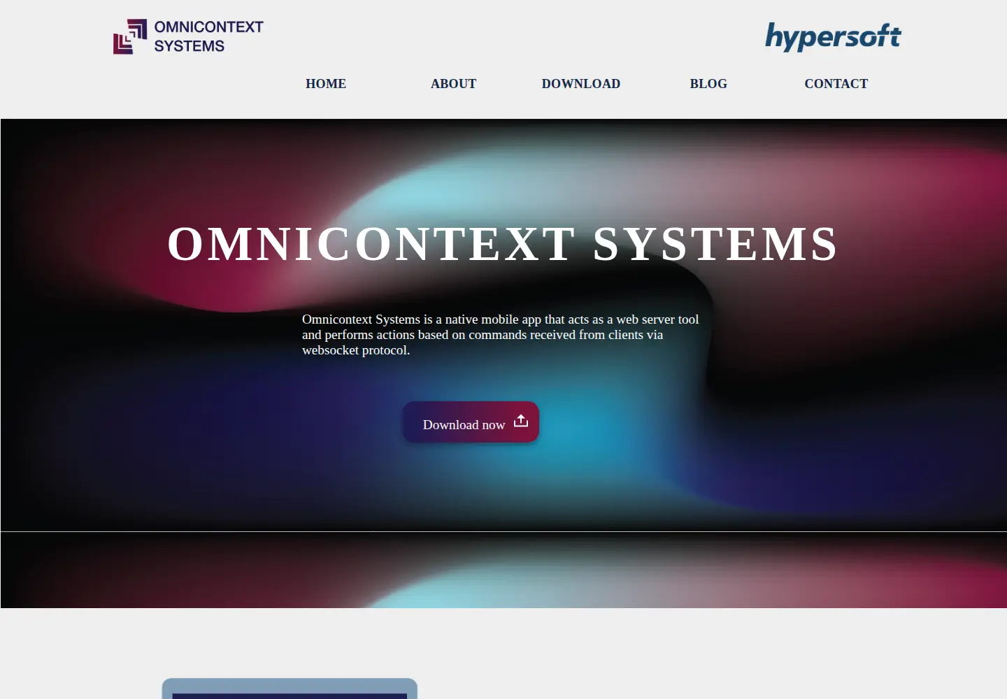 Captured homepage of omnicontext.systems in the current scan