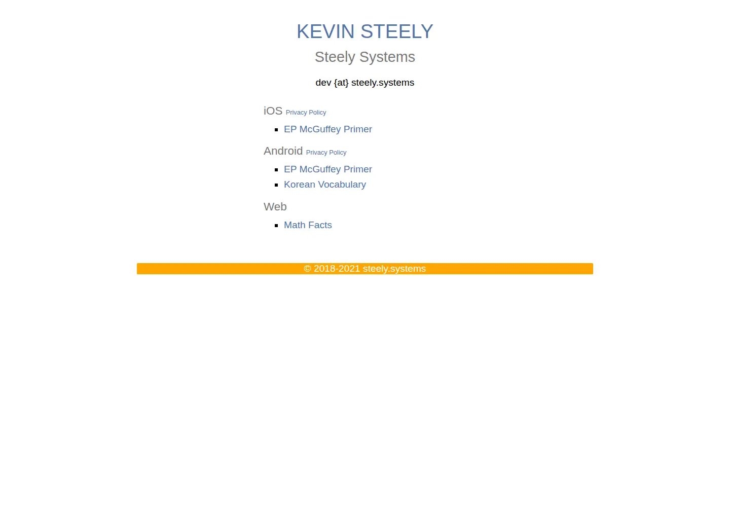 Screenshot of steely.systems